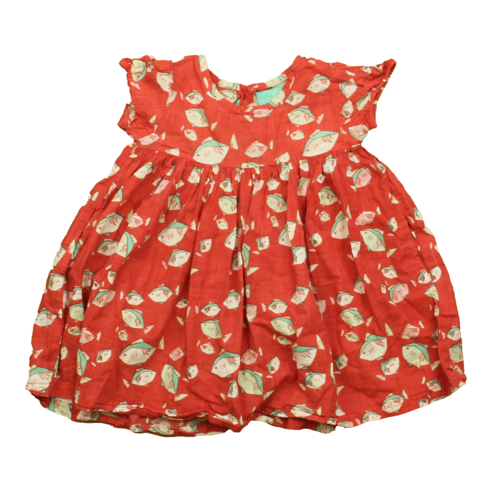 Lulaland Girls Red Fish Dress size: 2T